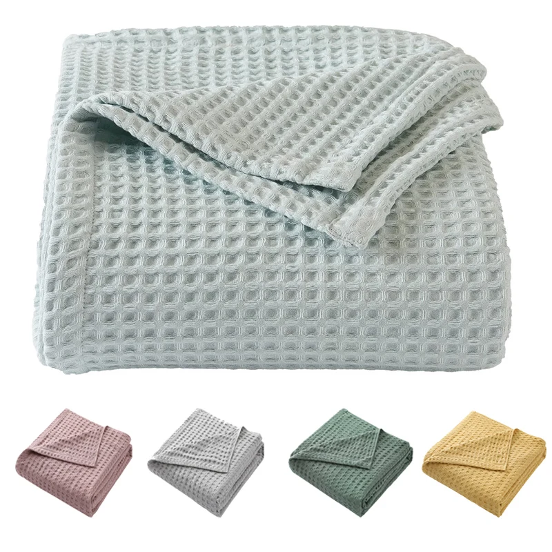 Cashmere Throw Blanket - 프리미엄 순면 와플 직조 보온 담요,