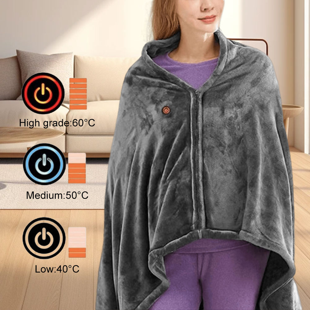 Cashmere Throw Blanket - 웨어러블 전기 담요 숄 3단계 온열