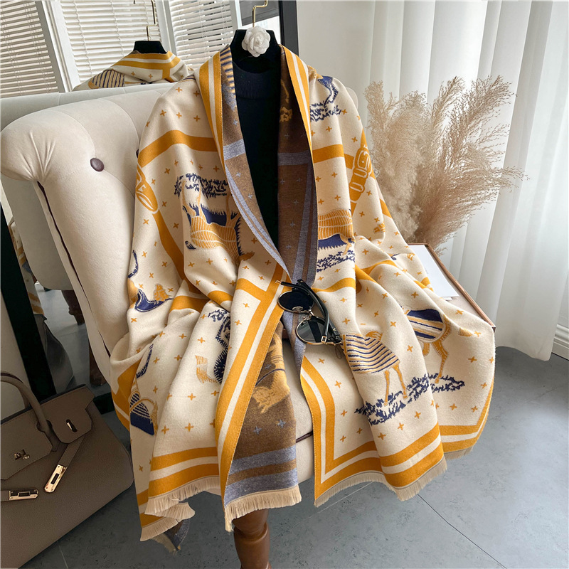 럭셔리 말 인쇄 두꺼운 캐시미어 담요 여성 스카프 따뜻 - Cashmere Throw Blanket 리뷰 및 가격