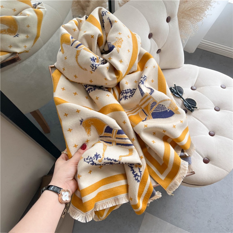 럭셔리 말 인쇄 두꺼운 캐시미어 담요 여성 스카프 따뜻 - Cashmere Throw Blanket 리뷰 및 가격