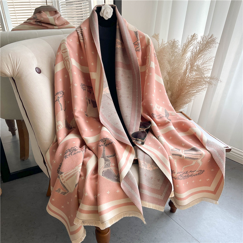 럭셔리 말 인쇄 두꺼운 캐시미어 담요 여성 스카프 따뜻 - Cashmere Throw Blanket 리뷰 및 가격