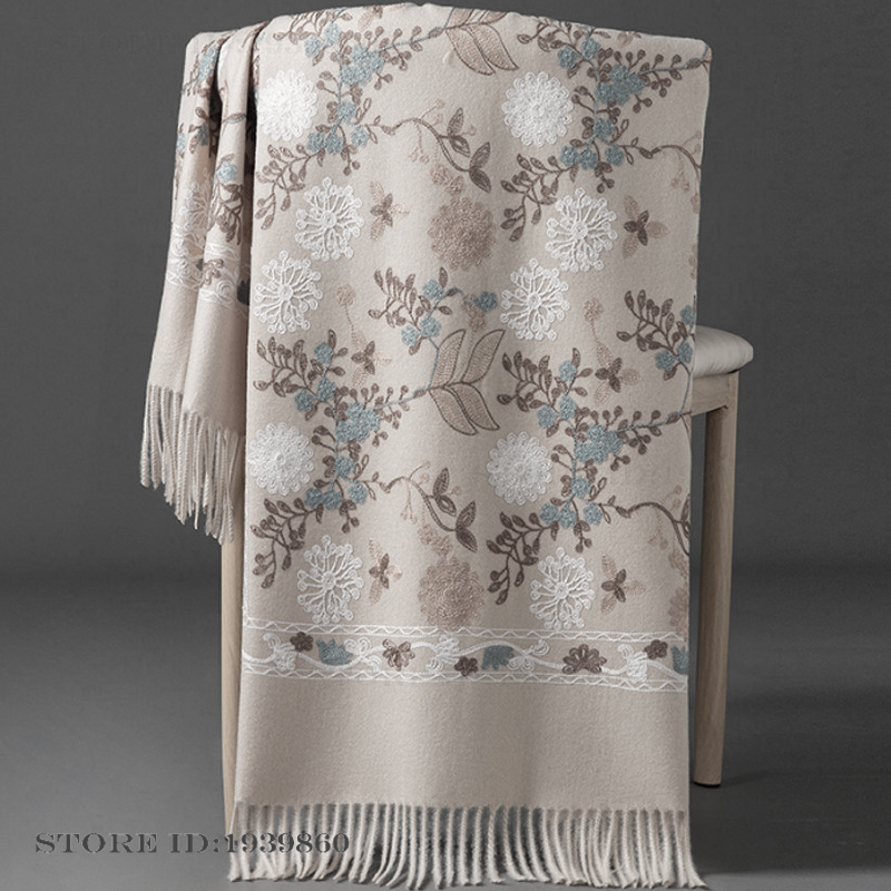 여성용 캐시미어 파시미나 스카프 랩 자수 꽃무늬 롱 숄 - Cashmere Throw Blanket 리뷰 및 가격