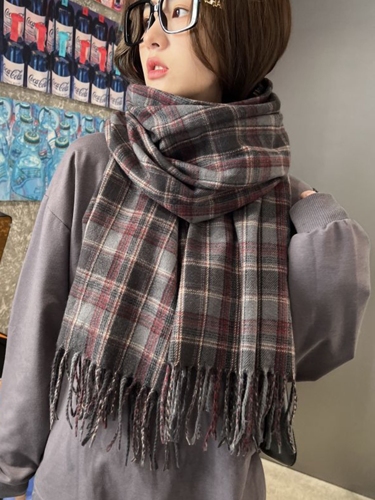 새로운 모조 캐시미어 여성 스카프 겨울 프레피 스타일  - Cashmere Throw Blanket 리뷰 및 가격
