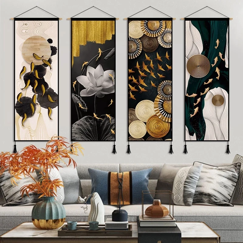 홈 오피스 물고기 풍수 캔버스 페인팅 라이트 럭셔리 벽 - Luxury Lifestyle Pictures 리뷰 및 가격