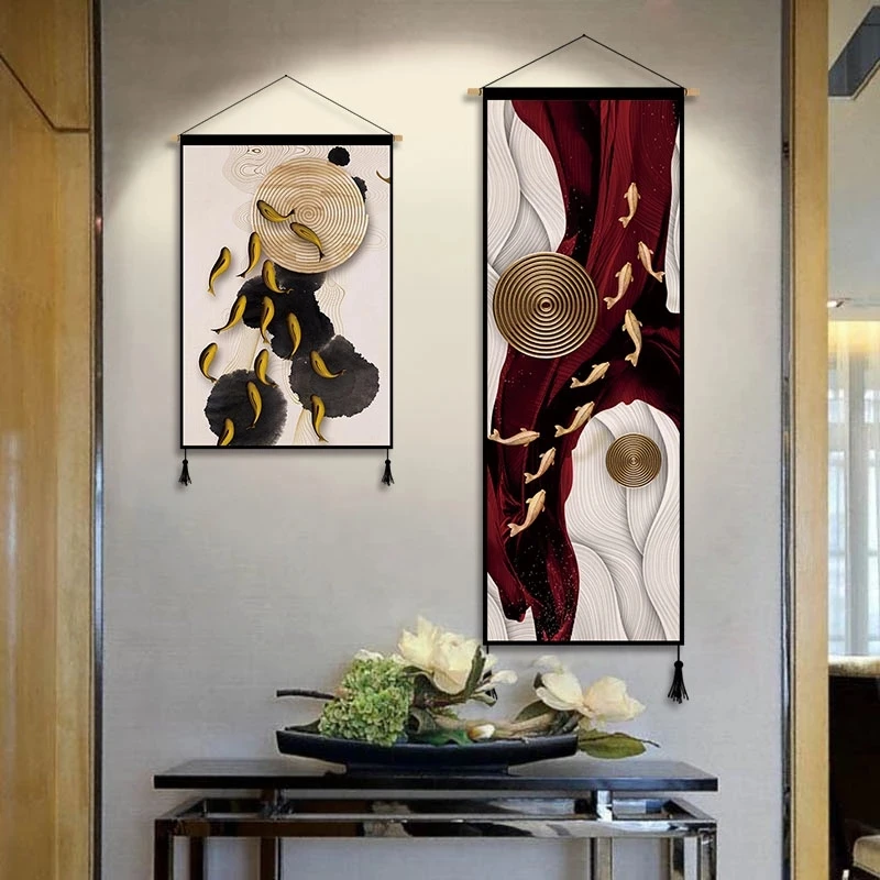 홈 오피스 물고기 풍수 캔버스 페인팅 라이트 럭셔리 벽 - Luxury Lifestyle Pictures 리뷰 및 가격